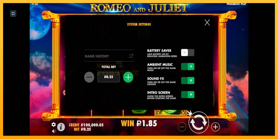 Romeo and Juliet mesin permainan untuk uang, gambar 4