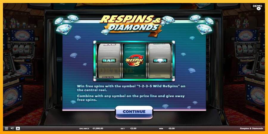 Respins Diamonds mesin permainan untuk uang, gambar 1