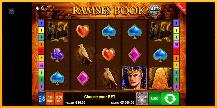 Ramses Book Golden Nights mesin permainan untuk uang, gambar 2