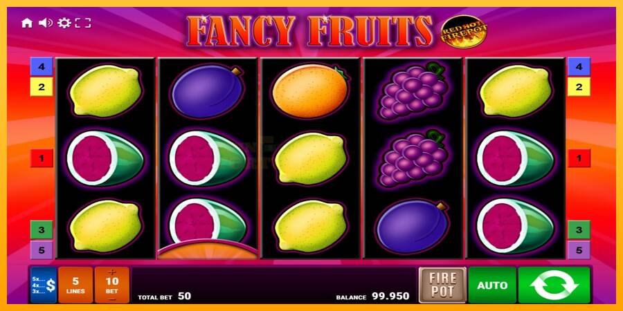 Fancy Fruits Red Hot Firepot mesin permainan untuk uang, gambar 1