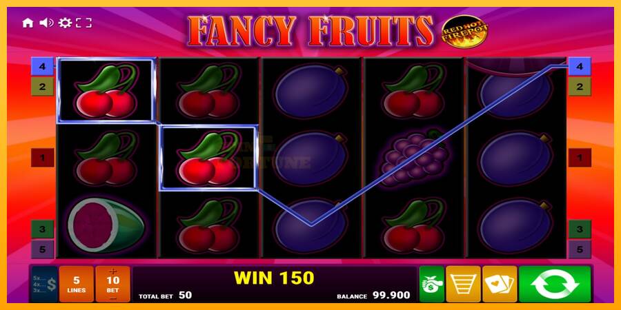 Fancy Fruits Red Hot Firepot mesin permainan untuk uang, gambar 2