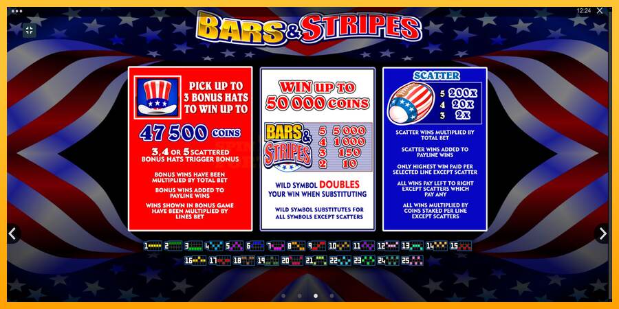 Bars and Stripes mesin permainan untuk uang, gambar 7