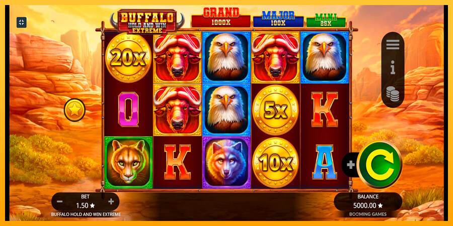 Buffalo Hold and Win Extreme mesin permainan untuk uang, gambar 1