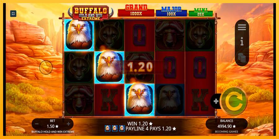 Buffalo Hold and Win Extreme mesin permainan untuk uang, gambar 3