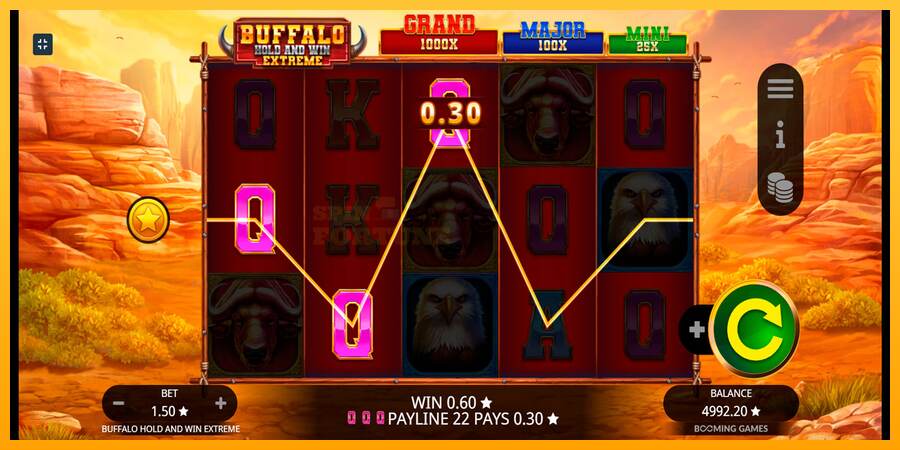 Buffalo Hold and Win Extreme mesin permainan untuk uang, gambar 4