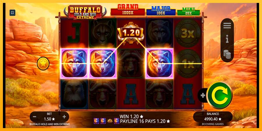 Buffalo Hold and Win Extreme mesin permainan untuk uang, gambar 5