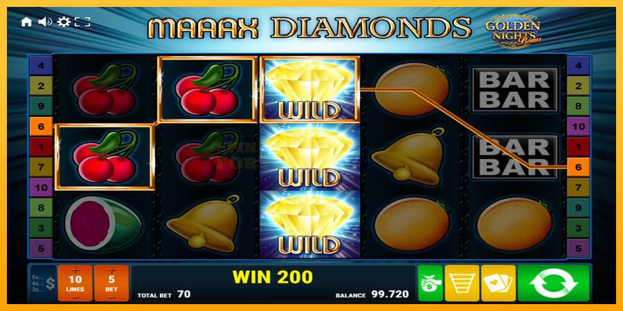 Maaax Diamonds Golden Nights mesin permainan untuk uang, gambar 3