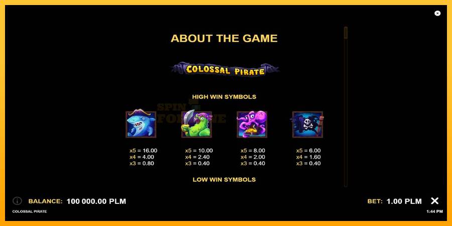 Colossal Pirate mesin permainan untuk uang, gambar 7