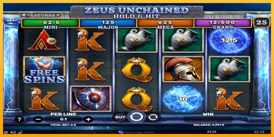 Zeus Unchained - Hold & Hit mesin permainan untuk uang, gambar 2