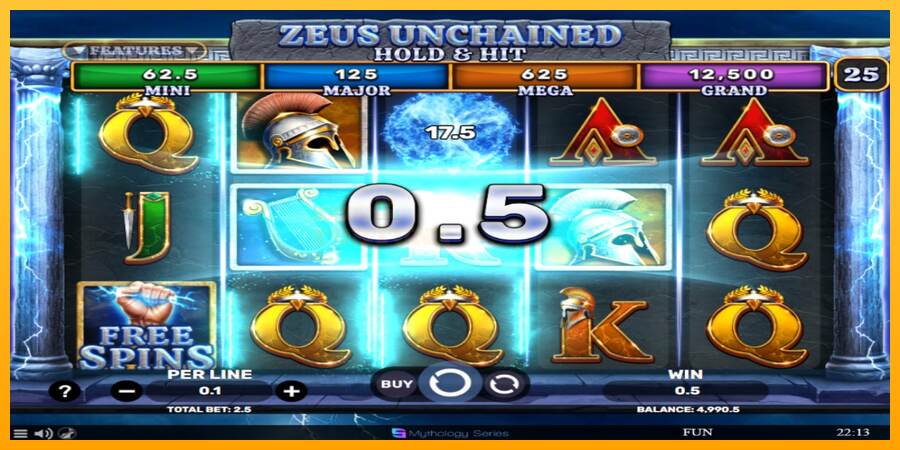 Zeus Unchained - Hold & Hit mesin permainan untuk uang, gambar 3