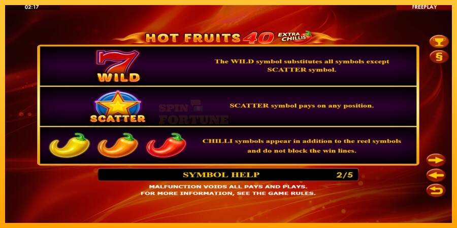 Hot Fruits 40 Extra Chillis mesin permainan untuk uang, gambar 5