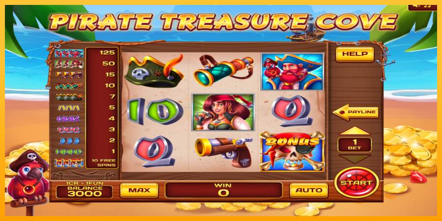 Pirate Treasure Cove 3x3 mesin permainan untuk uang, gambar 1