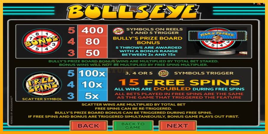 Bullseye mesin permainan untuk uang, gambar 7