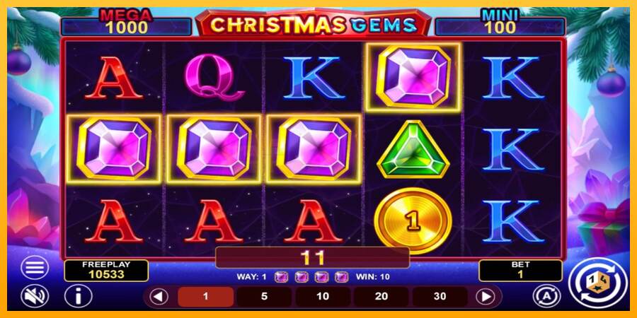 Christmas Gems Hold & Win mesin permainan untuk uang, gambar 4