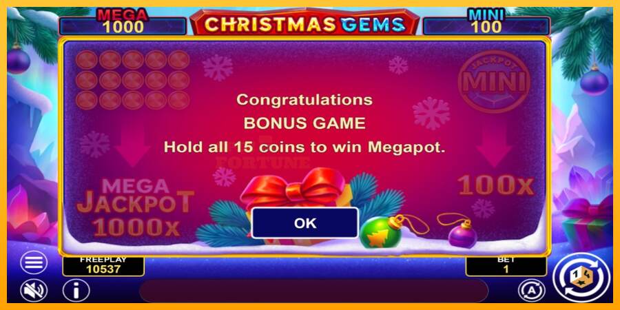 Christmas Gems Hold & Win mesin permainan untuk uang, gambar 6