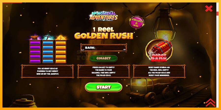 1 Reel Golden Rush mesin permainan untuk uang, gambar 1