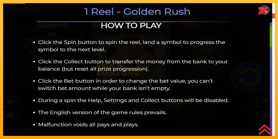 1 Reel Golden Rush mesin permainan untuk uang, gambar 4