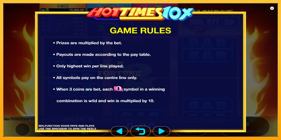 Hot Times 10x mesin permainan untuk uang, gambar 6