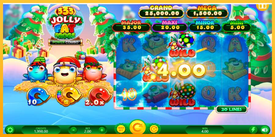 333 Jolly Fat Frogs Power Combo mesin permainan untuk uang, gambar 2