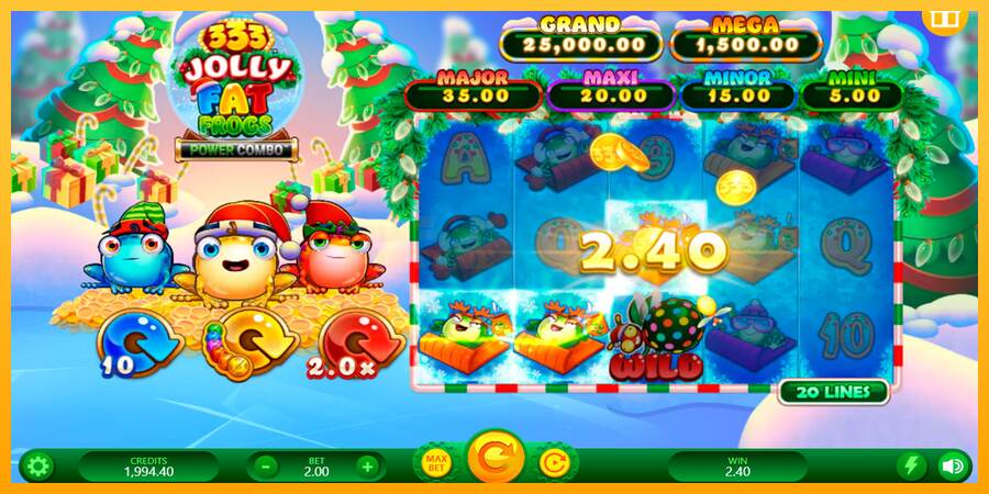 333 Jolly Fat Frogs Power Combo mesin permainan untuk uang, gambar 3