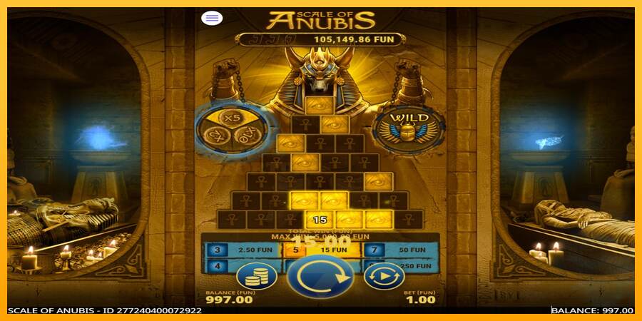 Scale of Anubis mesin permainan untuk uang, gambar 3