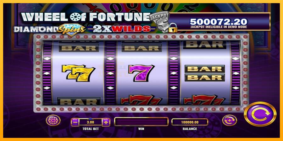 Wheel of Fortune Diamond Spins 2x Wilds mesin permainan untuk uang, gambar 1