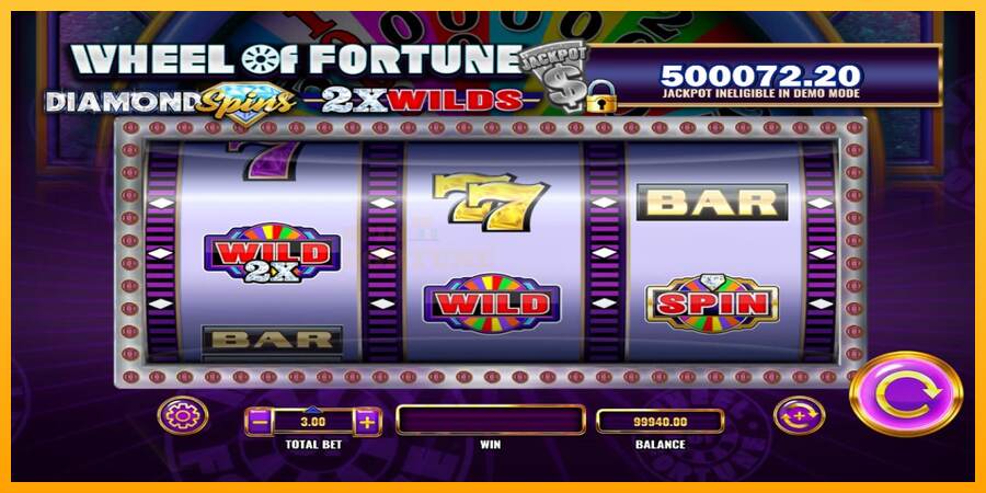 Wheel of Fortune Diamond Spins 2x Wilds mesin permainan untuk uang, gambar 3