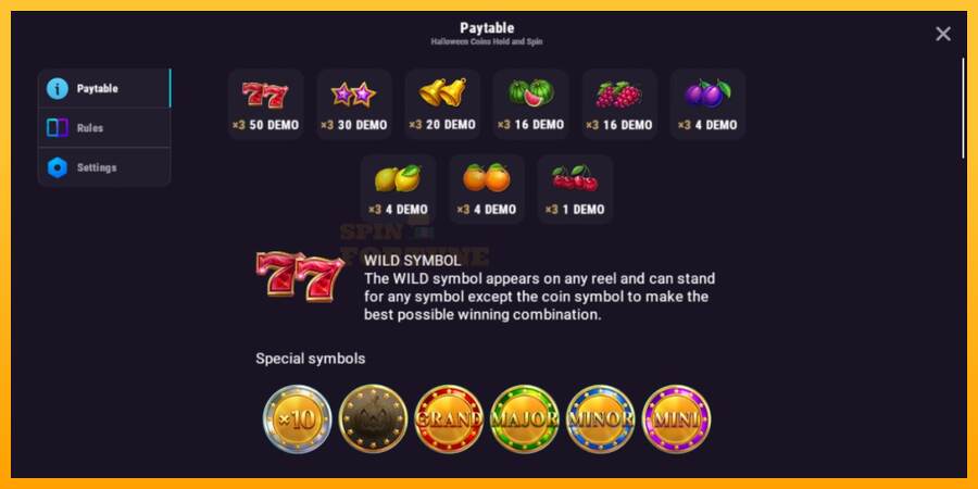 Halloween Coins Hold and Spin mesin permainan untuk uang, gambar 4