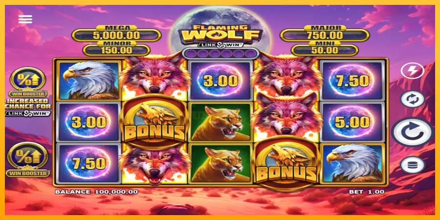 Flaming Wolf Link & Win mesin permainan untuk uang, gambar 2