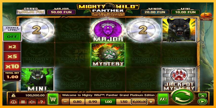 Mighty Wild: Panther Grand Platinum Edition Halloween Jackpots mesin permainan untuk uang, gambar 1