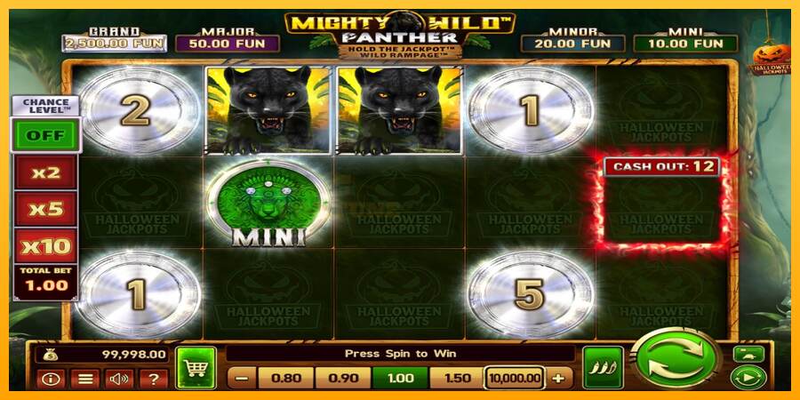 Mighty Wild: Panther Grand Platinum Edition Halloween Jackpots mesin permainan untuk uang, gambar 2