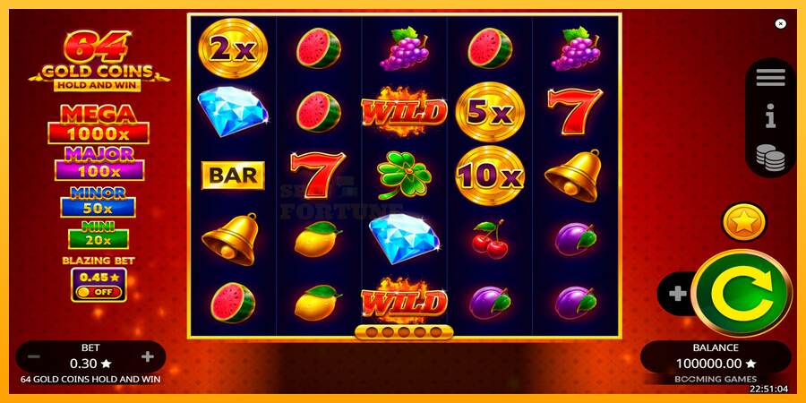 64 Gold Coins Hold and Win mesin permainan untuk uang, gambar 1