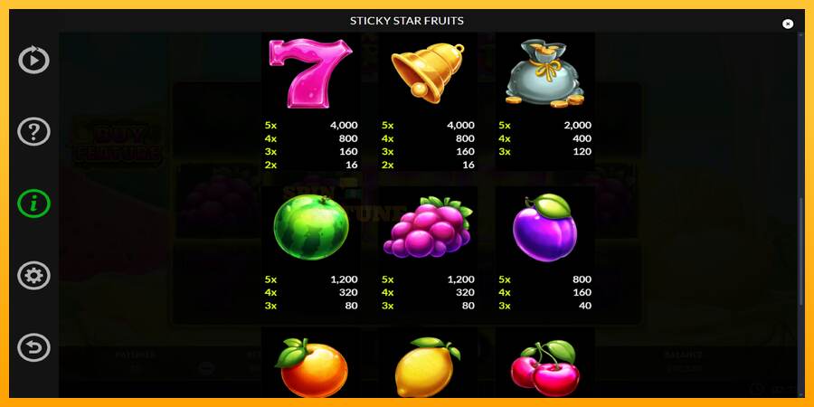 Sticky Star Fruits mesin permainan untuk uang, gambar 6