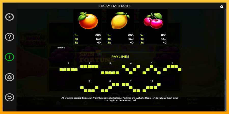 Sticky Star Fruits mesin permainan untuk uang, gambar 7