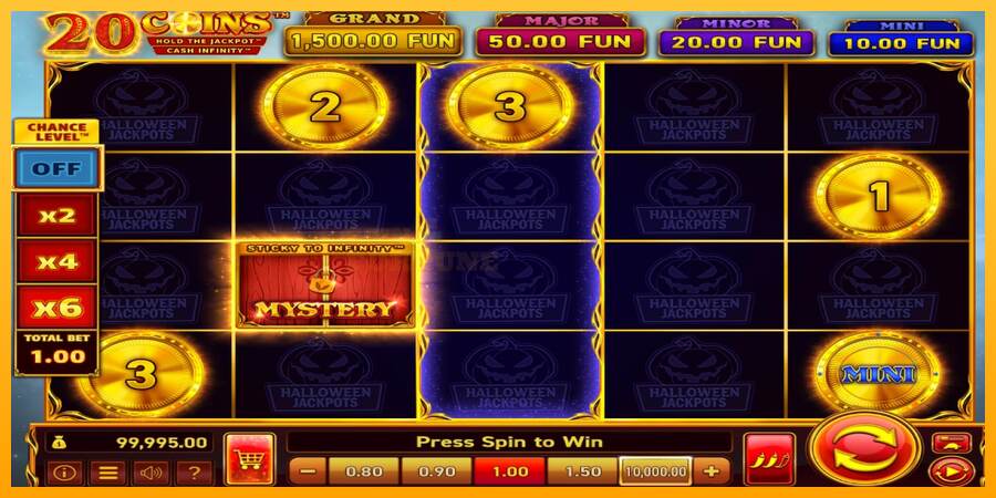 20 Coins Halloween Jackpots mesin permainan untuk uang, gambar 2