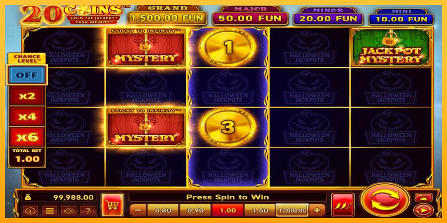 20 Coins Halloween Jackpots mesin permainan untuk uang, gambar 3