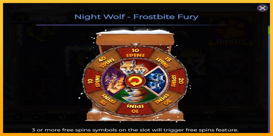 Night Wolf - Frostbite Fury mesin permainan untuk uang, gambar 4