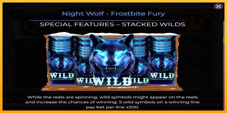 Night Wolf - Frostbite Fury mesin permainan untuk uang, gambar 6