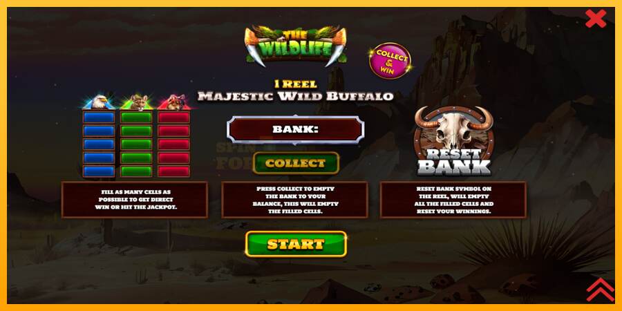 1 Reel Majestic Wild Buffalo mesin permainan untuk uang, gambar 1