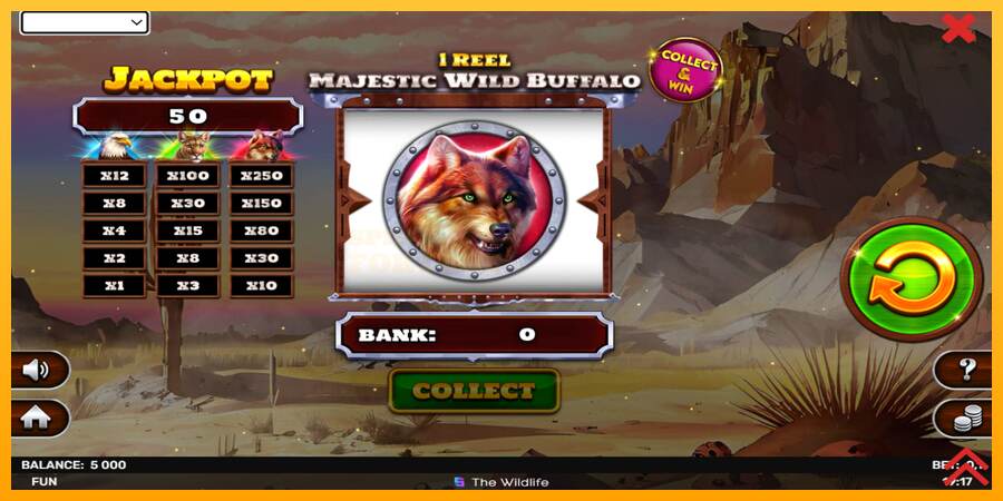 1 Reel Majestic Wild Buffalo mesin permainan untuk uang, gambar 2