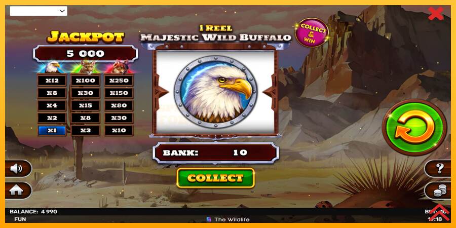 1 Reel Majestic Wild Buffalo mesin permainan untuk uang, gambar 3