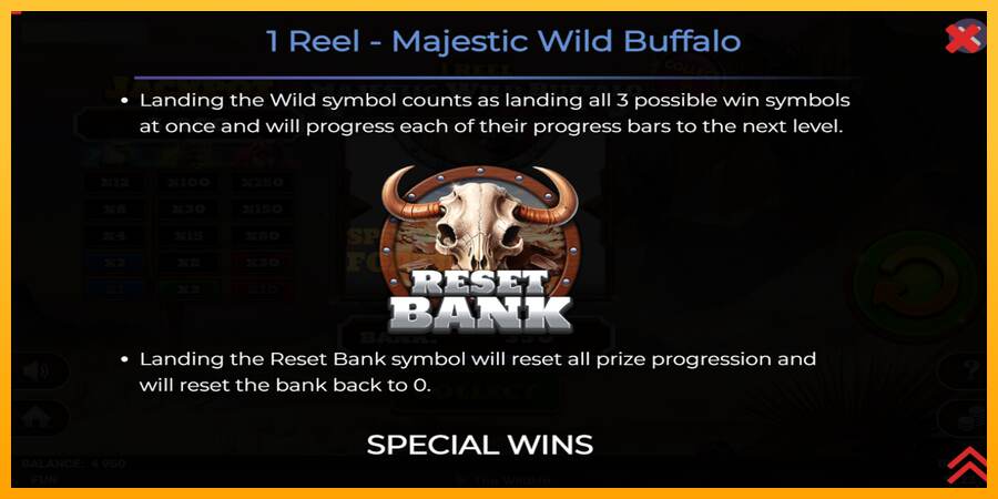 1 Reel Majestic Wild Buffalo mesin permainan untuk uang, gambar 7