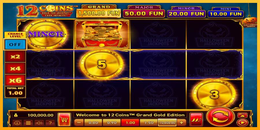 12 Coins Grand Gold Edition Halloween Jackpots mesin permainan untuk uang, gambar 1