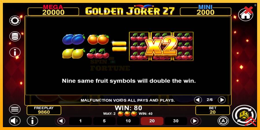 Golden Joker 27 Hold & Win mesin permainan untuk uang, gambar 6