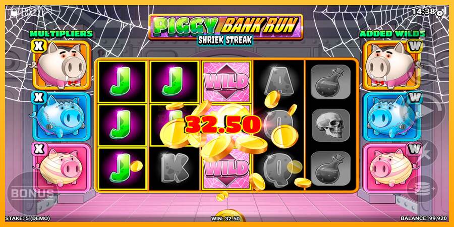 Piggy Bank Run - Shriek Streak mesin permainan untuk uang, gambar 3