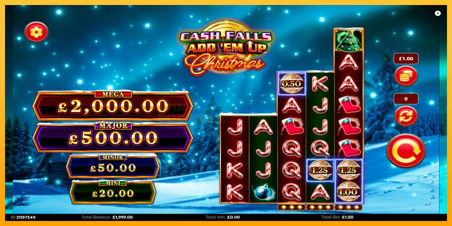 Cash Falls: Add Em Up Christmas mesin permainan untuk uang, gambar 2