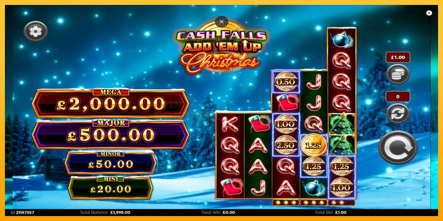 Cash Falls: Add Em Up Christmas mesin permainan untuk uang, gambar 3