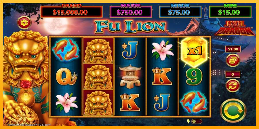 Jewel of the Dragon Fu Lion mesin permainan untuk uang, gambar 1